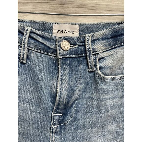 Frame Jeans 25 Le High Straight Womens Blue Denim Stretch Light Wash - Picture 3 of 13